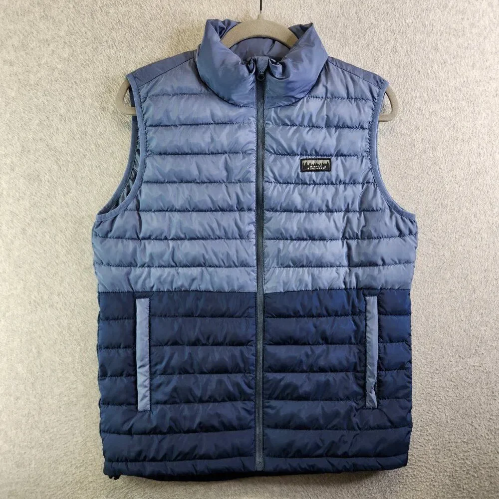 Simply Southern Vest Mens S Blue Two Tone Puffer Quilted Western Cowboy Ranch - Picture 14 of 14